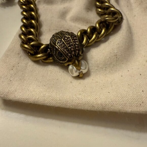 Kurt Geiger Gold Necklace Eagle Eye w Pearl - Picture 4 of 4